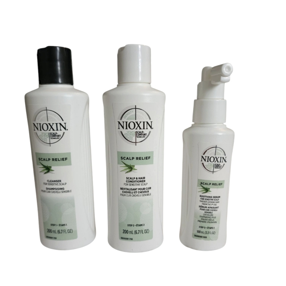 New Nioxin Scalp Relief Sensitive Thickening Kit ‎ Set of 3 NWOB